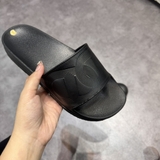 Dép Da Monogram Dean - Full Black