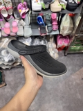 Clog LR- Đen Xám Đế Trắng Bóp Eo