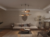 Nội thất phòng khách phong cách Wabi-sabi (NKW.1)