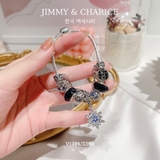 Vòng tay pandora charm hoa tuyết xanh