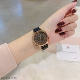 Đồng hồ Jadi mặt đen dây mành đen