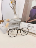 kính đa giác gọng kim loại đen viền vàng
