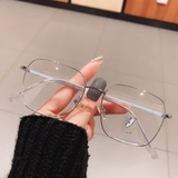 kính đa giác viền bạc gọng xanh 52-18-142