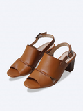 SALSA-SD08 Sandal da thật nối mũi gót trụ 5cm