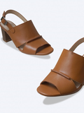 SALSA-SD08 Sandal da thật nối mũi gót trụ 5cm