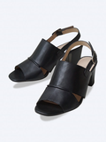 SALSA-SD08 Sandal da thật nối mũi gót trụ 5cm