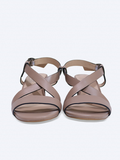 SALSA-SD07 Sandal da thật quai chéo gót trụ 8cm