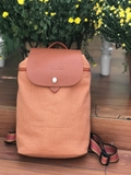 A207- SHEMZ Balo vải hemp phối da bò kích lớn Ngang 34cm x Cao 37cm x  Đáy 15cm.