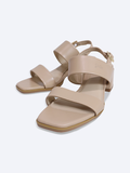 SALSA-SD04 Giày sandal nữ quai ngang da thật gót trụ 4.5cm