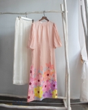 Áo dài linen tay lồng đèn vẽ tay