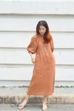 MaxMessi - Đầm linen tưng cao cấp tay bồng VOCADO