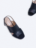 SALSA-SD06 Sandal da thật nối mũi gót trụ 8cm