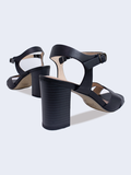 SALSA-SD03 Giày Sandal nữ da thật quai chéo gót trụ 7cm