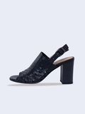 SALSA - Giày Sandal gót trụ 7cm da thật cắt lazer SE01
