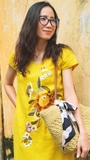 Đầm linen cổ tim thêu tay CALISTA MaxMessi Premium Collection