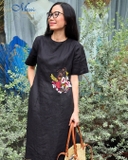Đầm linen thêu tay MaxMessi Premium Collection PANSY