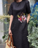 Đầm linen thêu tay MaxMessi Premium Collection PANSY