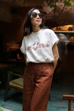 Áo linen thêu tay cổ lọ AMMY - MaxMessi