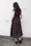 Đầm linen xếp vai trễ Maryl