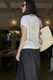 Áo linen thêu tay cổ lọ ALINE - MaxMessi