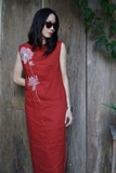 Đầm linen thêu hoa kim tuyến VICTORIA MaxMessi