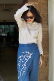 Áo nữ linen MaxMessi tay dài đính hoa MUSE