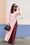 Áo dài linen tơ tằm MaxMessi HOA NIÊN