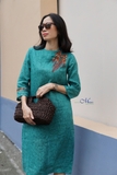 Đầm Linen loang thêu tay hoa đào hạc BLAIR MaxMessi