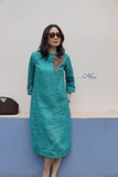 Đầm Linen loang thêu tay hoa đào hạc BLAIR MaxMessi