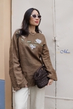Áo linen thêu vai lệch tay dài EMILY - MaxMessi