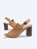 SALSA - Giày Sandal gót trụ 7cm da thật cắt lazer SE01