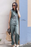 T25 Quần linen ống suông chạy gân HEPBURN - MaxMessi