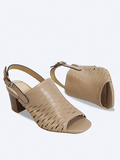 SALSA - Giày Sandal gót trụ 5cm da thật cắt lazer SE02