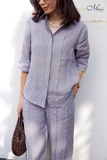 A320 Áo SIMPLE linen pháp xếp ly