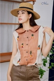 Áo linen phối 2 màu thêu tay PIN- MaxMessi