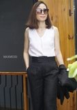 Áo Vest Linen cổ ve trơn DION  - MaxMessi