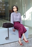 A312 Áo sơ mi  LUCIO linen pháp thêu tay thủ công
