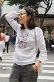 MaxMessi - Áo top linen tay dài thêu tay thủ công ALAN