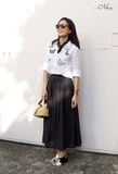 A310 Áo sơ mi Angelie linen thêu bướm