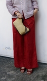 T25 Quần linen ống suông chạy gân HEPBURN - MaxMessi
