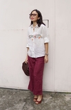 A312 Áo sơ mi  LUCIO linen pháp thêu tay thủ công