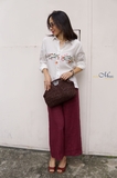 A312 Áo sơ mi  LUCIO linen pháp thêu tay thủ công