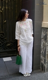 A319 Áo JULIET linen thêu tay thủ công