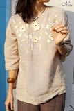 A319 Áo JULIET linen thêu tay thủ công