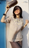 A319 Áo JULIET linen thêu tay thủ công