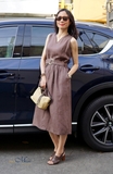G88 Đầm linen cổ V sát nách nhúm eo kèm belt RORY