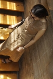 Đầm Linen thêu tay nút bọc TAN- MaxMessi