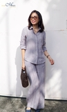 A320 Áo SIMPLE linen pháp xếp ly