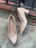 Pumps Kate Gray gót vuông 5cm xẻ mũi