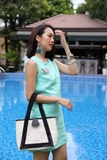 A203- SHEMZ Handbag canvas phối da